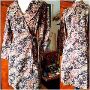 Vtg 90s TODD OLDHAM paisley DENIM coat/dress M
